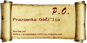 Prazsenka Odília névjegykártya